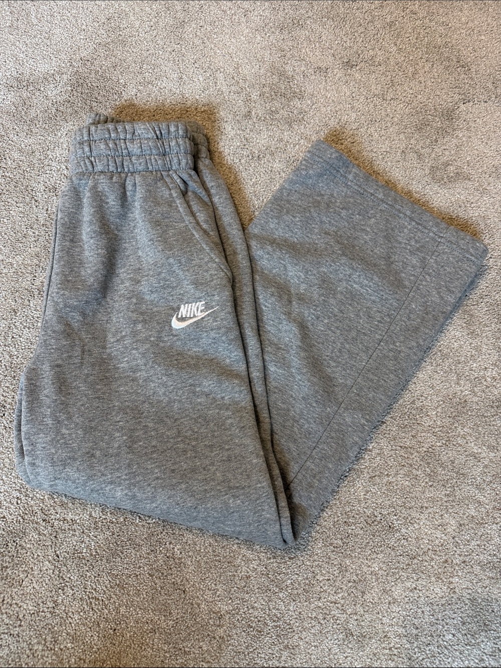 Nike Gray Kids Sweatpants with White Logo